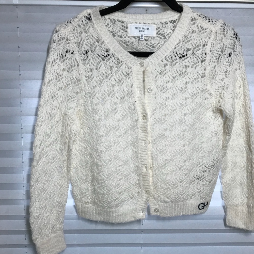 White button up cardigan